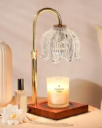 Funistree Crystals Dimmable Flower Candle Warmer Lamp with Timer