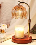 Funistree Lotus-amber Candle Warmer Lamp with Timer Dimmable