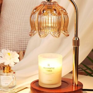 Funistree Lotus-amber Candle Warmer Lamp with Timer Dimmable