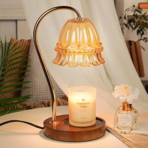 Funistree Amber Glass Candle Warmer Lamp with Timer