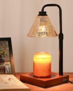 Funistree A6-Amber Glass Vintage Candle Warmer Lamp with Timer Dimmer