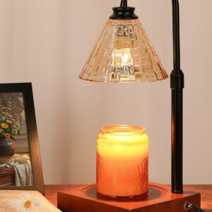 Funistree A6-Amber Glass Vintage Candle Warmer Lamp with Timer Dimmer