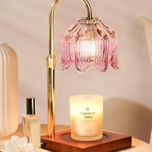 Funistree Pink Flower Candle Warmer Lamp with Timer Dimmable