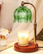 Funistree Lotus-Green Candle Warmer Lamp with Timer Dimmable
