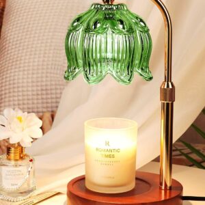 Funistree Lotus-Green Candle Warmer Lamp with Timer Dimmable