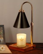 Candle Warmer Lamp with Timer Dimmable, Christmas Birthday Gifts for Women Mom, Candle Warming Lamp for Home Decor, Black Wax Melt Warmer for Jar Scented Candles with 2 Bulbs