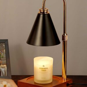 Candle Warmer Lamp with Timer Dimmable, Christmas Birthday Gifts for Women Mom, Candle Warming Lamp for Home Decor, Black Wax Melt Warmer for Jar Scented Candles with 2 Bulbs