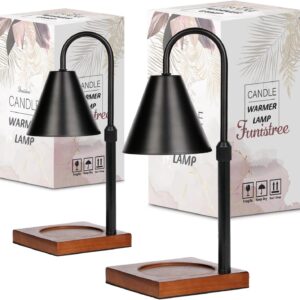 Modern Candle Warmer Lamp 2 Pack, Dimmable Candle Lamp Warmer with Timer, for Women Who Have Everything,Gifts for Mom,Adjustable Men's Candle Lamp, Cozy Living Room Bedroom Decor,Black
