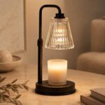 Funistree Height Adjustable Candle Warmer Lamp with Dimmer & Timer, Black Candle Melter Heater with 2 Bulbs, Home Decor, Birthday Gifts for Women, Compatible with Yankee Large Jars