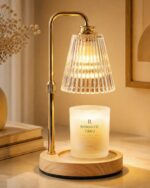 Funistree Height Adjustable Candle Warmer Lamp with Dimmer & Timer, New Home Decor Gifts, Candle Melter Heater with 2 Bulbs, Candle Heater Lamp for Yankee Candles, Bithday Gifts for