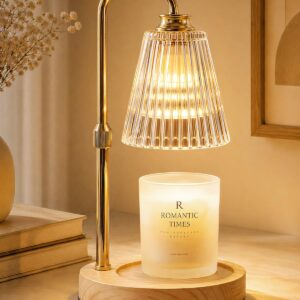 Funistree Height Adjustable Candle Warmer Lamp with Dimmer & Timer, New Home Decor Gifts, Candle Melter Heater with 2 Bulbs, Candle Heater Lamp for Yankee Candles, Bithday Gifts for