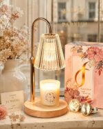 Funistree Candle Warmer Lamp with Timer & Dimmer, Height Adjustable Candle Warmer with 2 Bulbs, Birthday Gifts for Women Mum, New Home Gifts, Dimmable Candle Heater Lamp for Yankee Candles