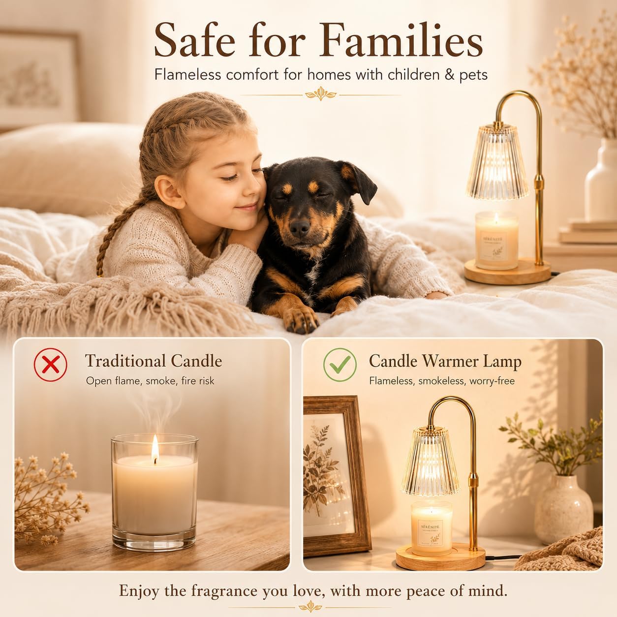 Funistree Candle Warmer Lamp with Timer & Dimmer, Height Adjustable Candle Warmer with 2 Bulbs, Birthday Gifts for Women Mum, New Home Gifts, Dimmable Candle Heater Lamp for Yankee Candles - Image 2