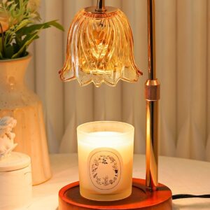 Flower Candle Warmer Lamp with Timer Dimmable, Candle Warming Lamp Height Adjustable, Birthday Gifts for Women Mom, Candles Warmer Light for Jar Candles, Christmas Gifts, House Warming Gifts New Home
